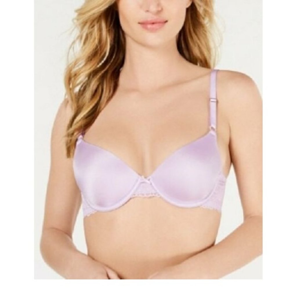 International Concepts INC Smooth & Lace Demi Bra - Size 34C - Fresh Iris